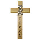 8511450 - Praying Boy Personalized Wood Wall Cross